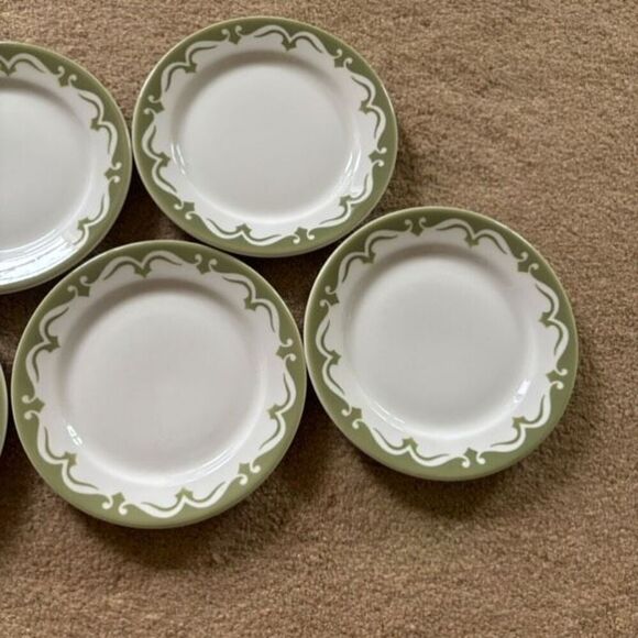 5 Jackson China Vintage Green & White 7” Plates - Picture 4 of 9